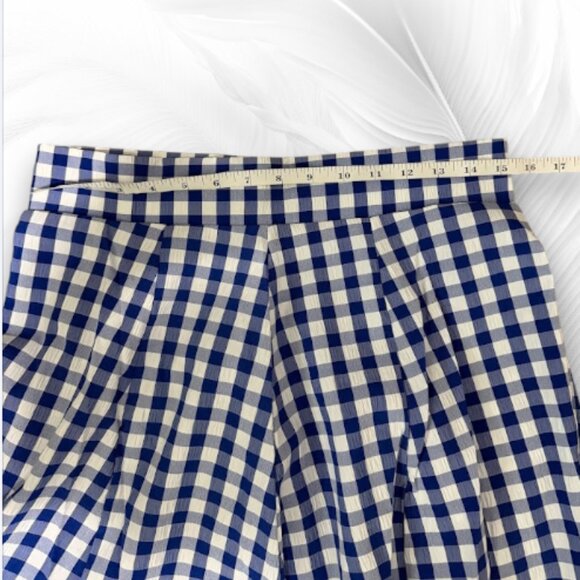 Gingham Maxi Skirt High Waist A-Line with Pockets - Picture 6 of 7